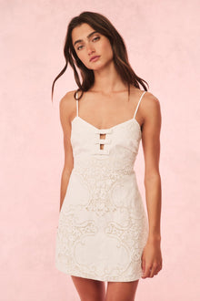 Rosalisa Cotton Doiley Lace Mini Dress | Optic White