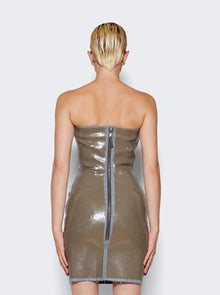 Women | Rick Owens | Embroidered Bustier Dress | Blue & Dust
