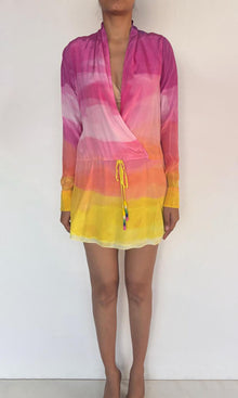Rococo Sand | Aimee Crepe Short Dress | Ombre Multi