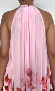 Rococo Sand | Cai Viscose Natural Crepe Long Dress | Pink Multi