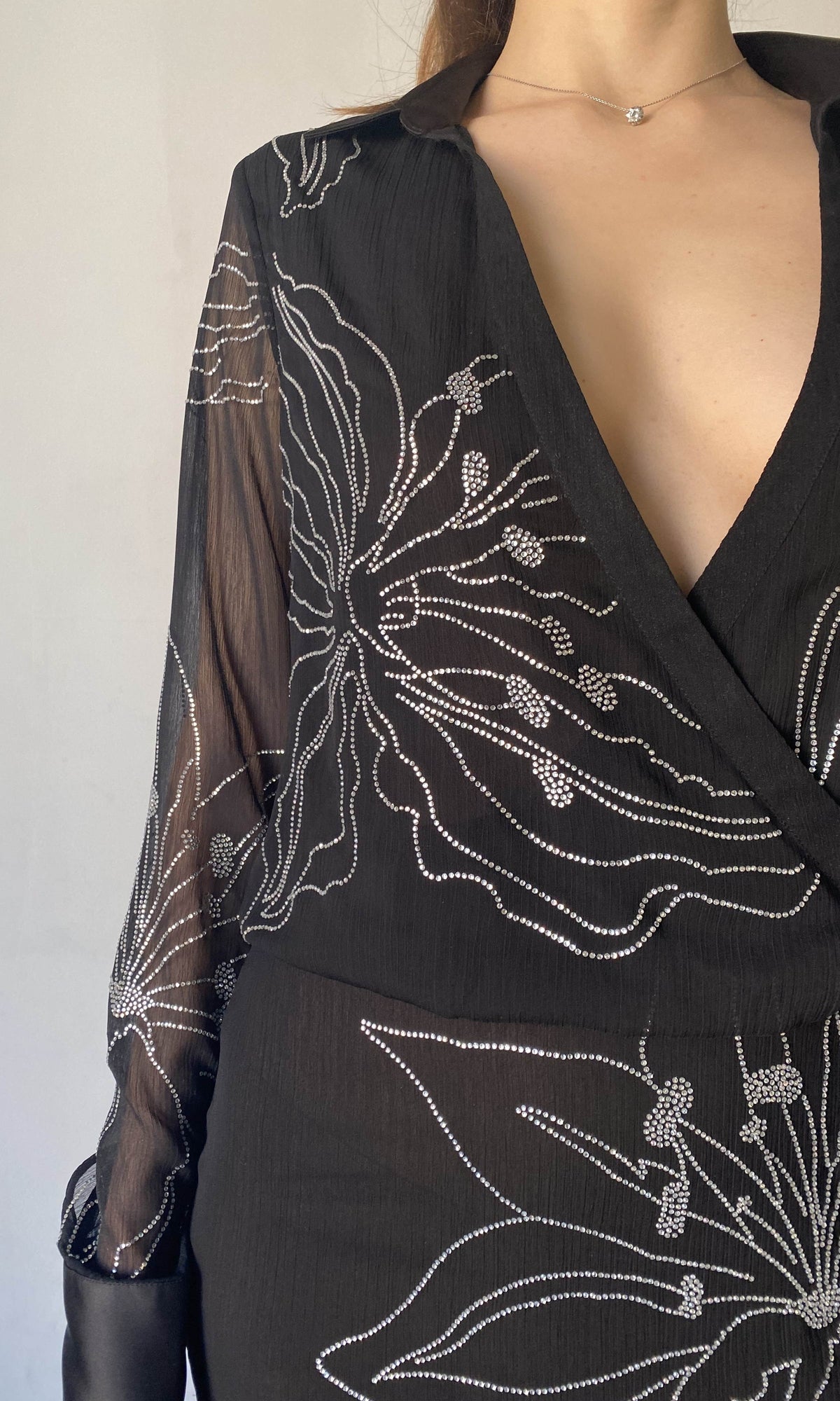 Womens | Dream Viscose Crinkle Chiffon Long Dress | Black