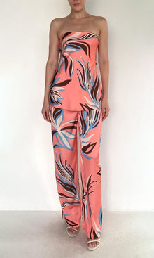 Womens | Fern Polyester Satin Lycra Strapless Top | Pink