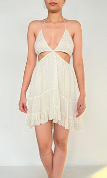 Womens | Inv Viscose Georgtte Short Dress | Off White