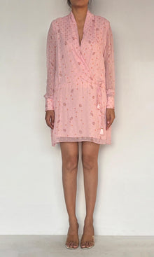 Womens | Inv Viscose Georgtte Dobby Short Dress | Pink