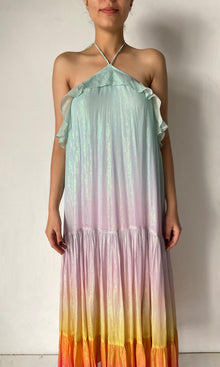Rococo Sand | Inv Viscose Georgtte Lurex Long Dress | Multi Colour