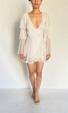 Womens | Inv Viscose Chiffon Short Dress | White