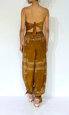Womens | Kira Bemberg Cupro Satin Scarf Top | Off-White Brown