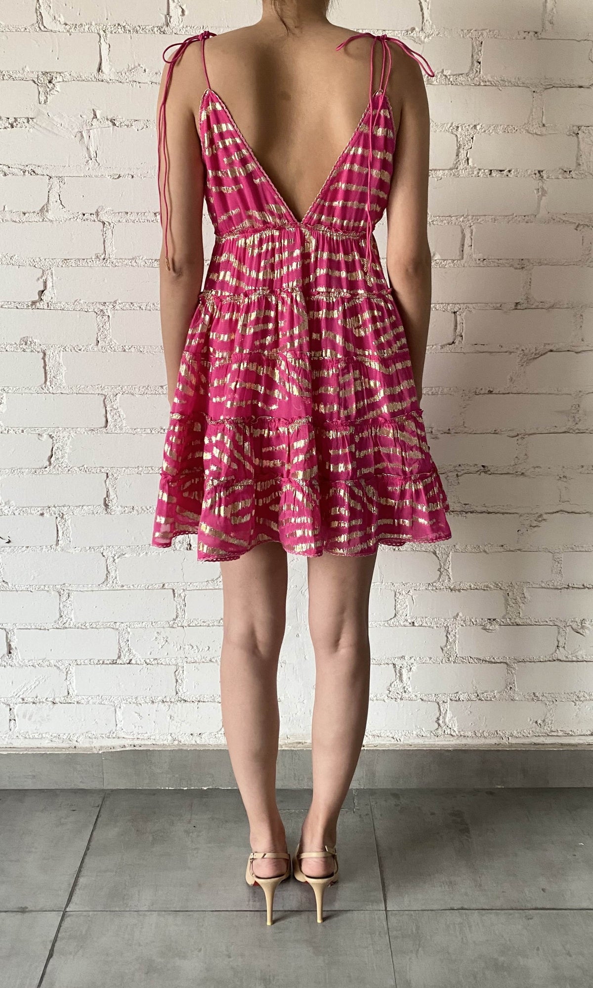 Rococo Sand | Lara Viscose Short Dress | Fuchsia