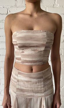 Womens | Ryan Viscose Crinkle Chiffon Ruched Top | Light Brown