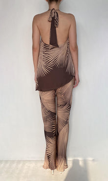 Womens | Taro Viscose Satin Halter Neck Top | Brown