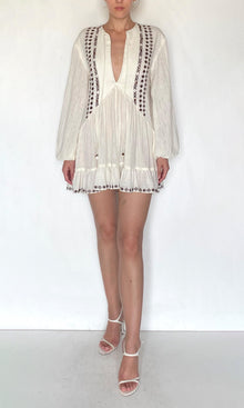 Rococo Sand | Taz Double Gauze Pintucks Detail Dress | White