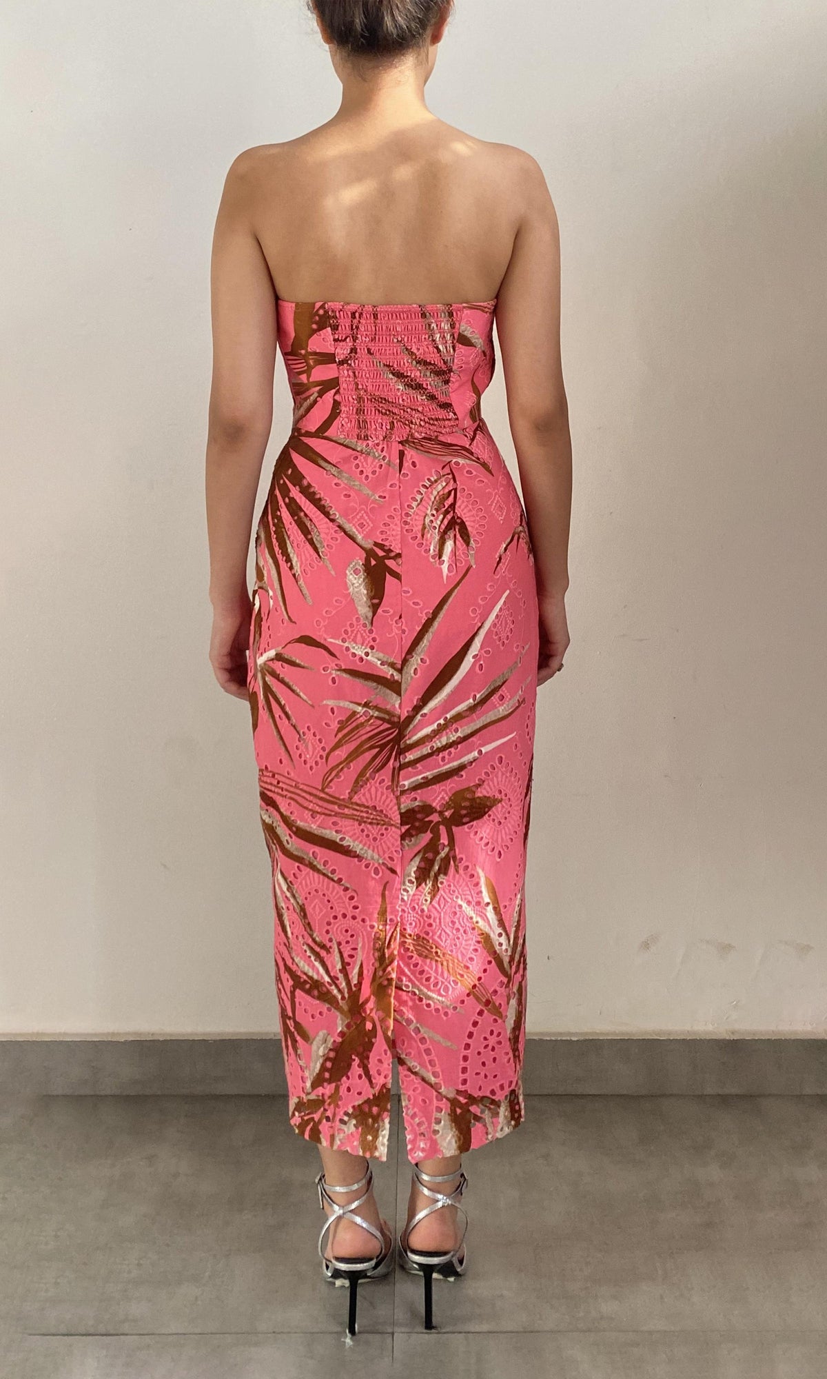 Womens | Vivi Cotton Schiffli Midi Dress | Pink