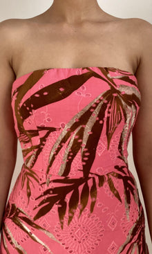 Womens | Vivi Cotton Schiffli Midi Dress | Pink