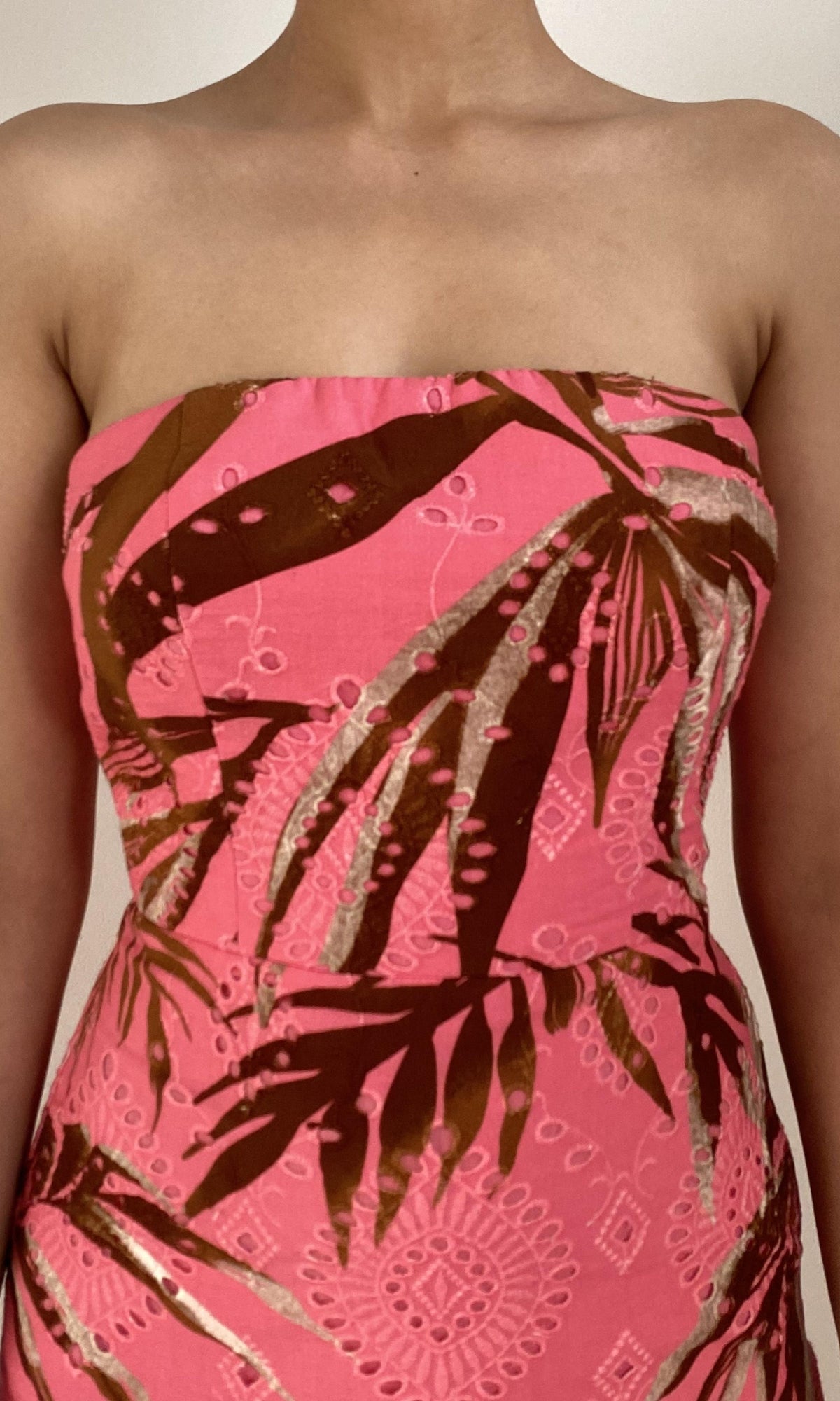 Womens | Vivi Cotton Schiffli Midi Dress | Pink