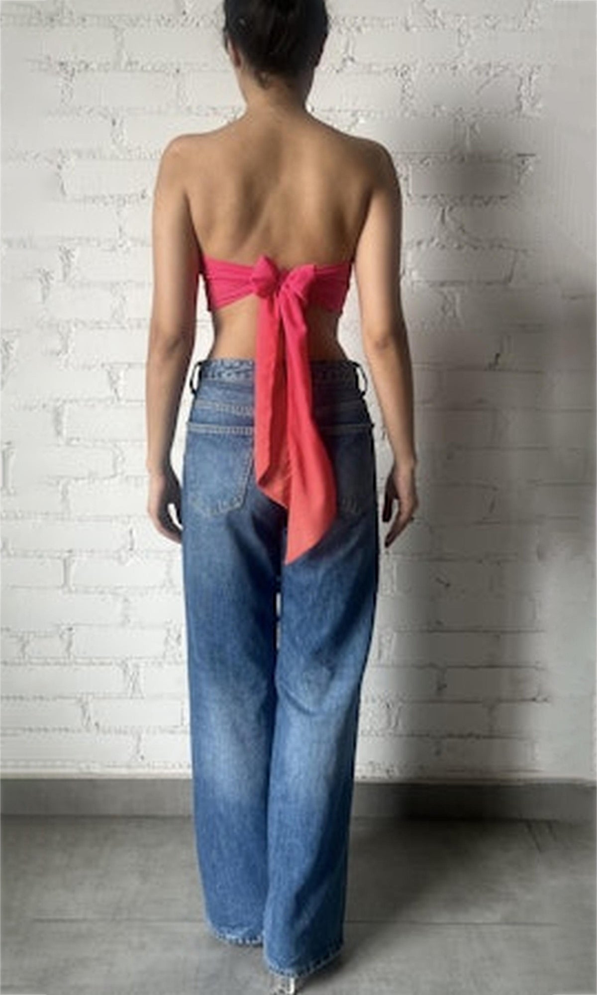 Rococo Sand | Zale Viscose Crinkle Chiffon Bandeau | Pink
