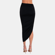 OW Collection Ruched Knot Skirt | Black Caviar