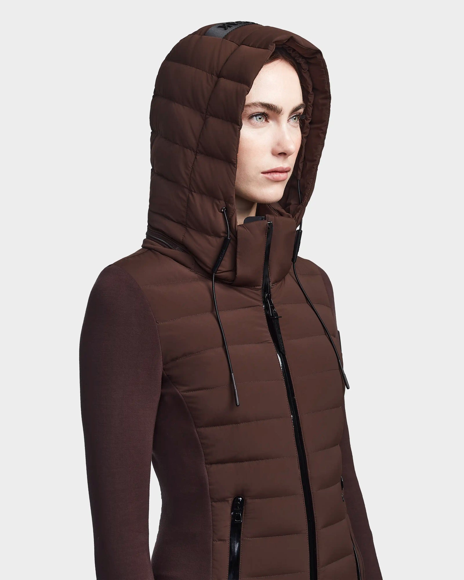 Women | MERINA Hybrid Lightweight Down Jacket | Chocolate