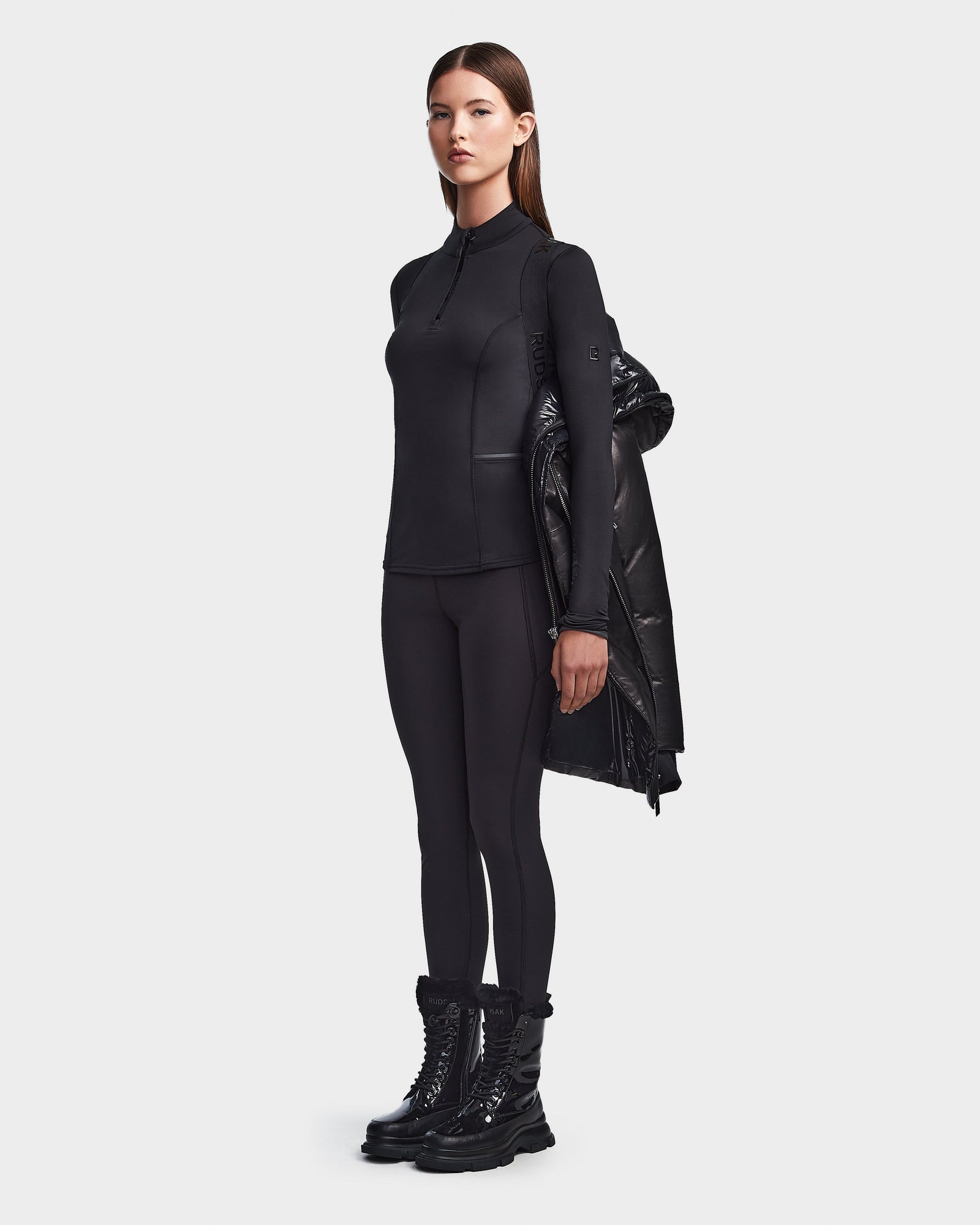 Women | MAIA X Leather Down Parka | Black