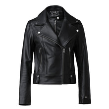 Ryder Semi-Fitted Leather Biker Jacket | Black