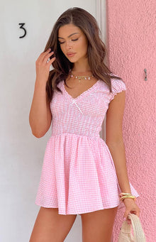 Raldo Gingham Playsuit | Pink