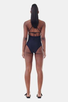 Recycled Tie String Swimsuit | Black
