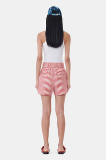 Red Stripe Cotton Shorts | Barbados Cherry
