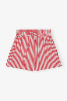 Red Stripe Cotton Shorts | Barbados Cherry