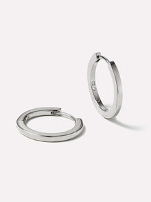 Rhodium Plated Hoop Earrings For Women Ana Luisa Huggie Hoops Medium Silver