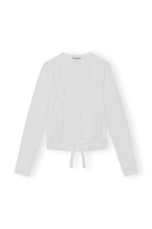 Rib Jersey Wrap Blouse | Bright White