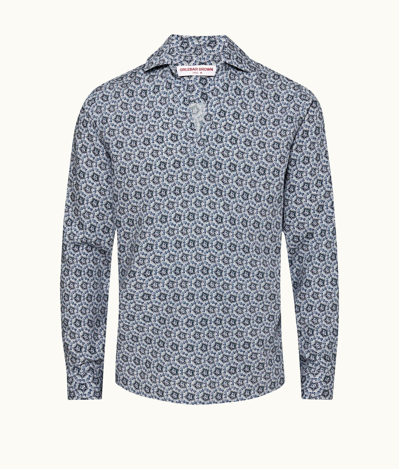 Ridley Roseate Print Relaxed Fit Overhead Shirt | Azul Blue