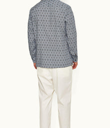 Ridley Roseate Print Relaxed Fit Overhead Shirt | Azul Blue
