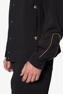 Rodeo Stitch Button Up Shirt | Black x Gold