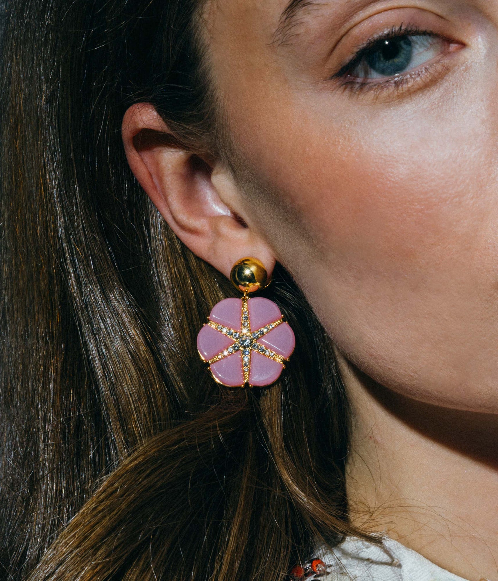 Rosemary Statement Earring in Pink - Loren Hope