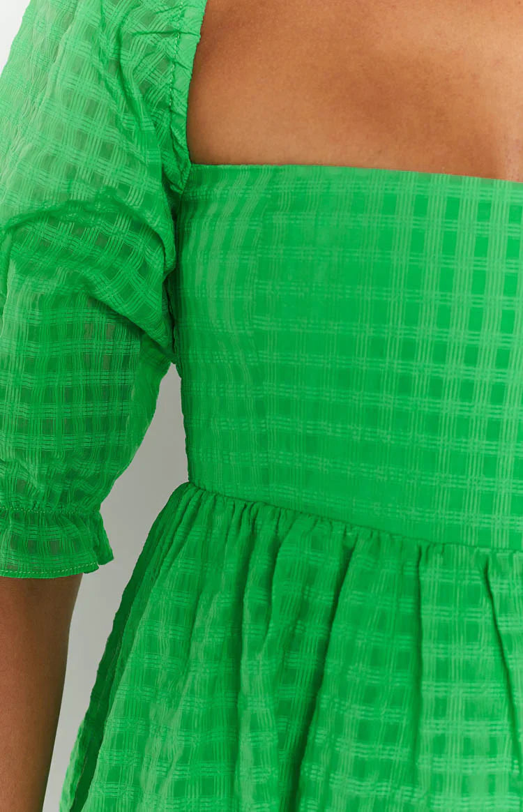 Rubi Babydoll Mini Dress | Green