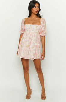 Rubi Floral Babydoll Mini Dress | Pink
