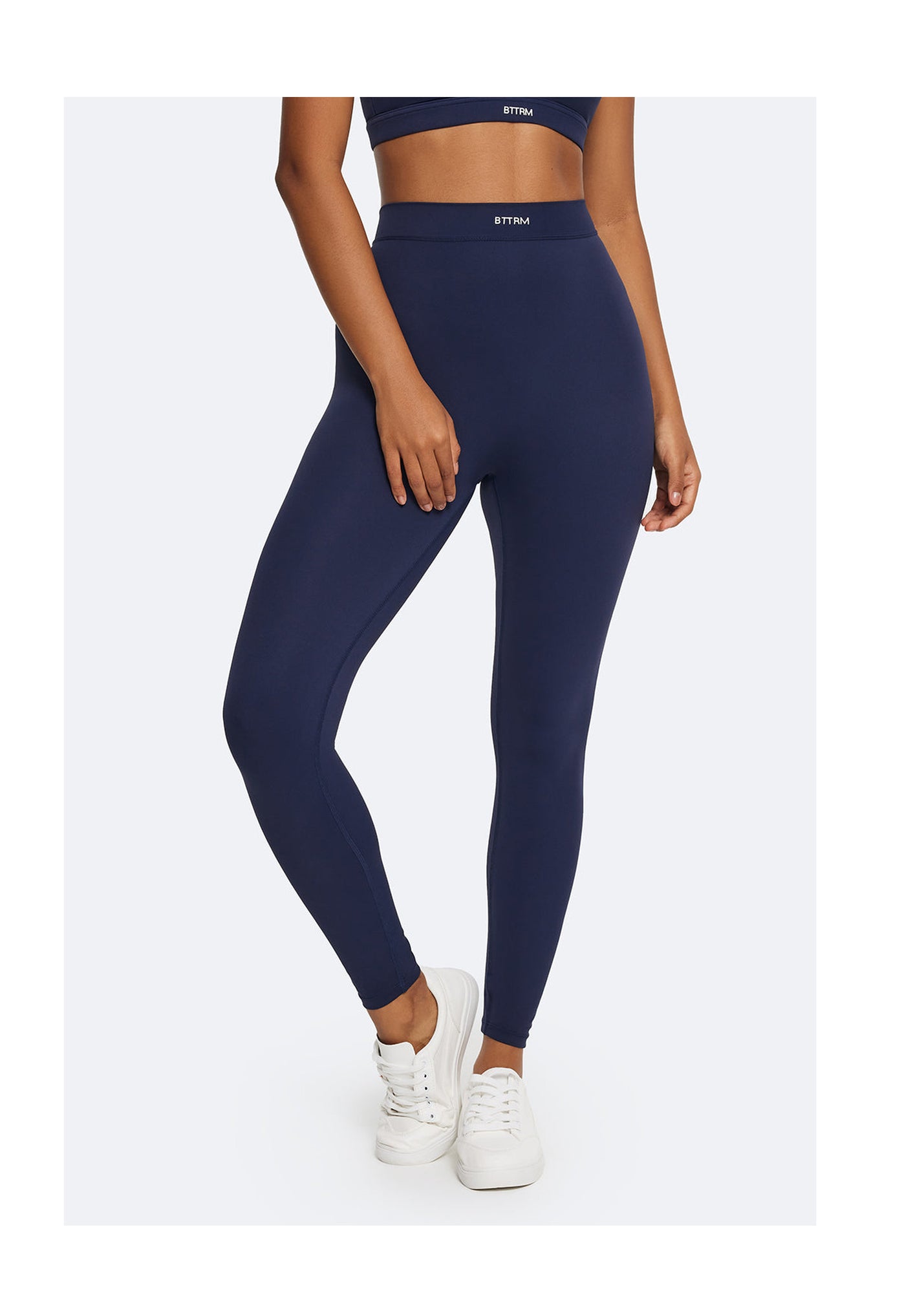Ruched High-Waisted Leggings | Navy Blue