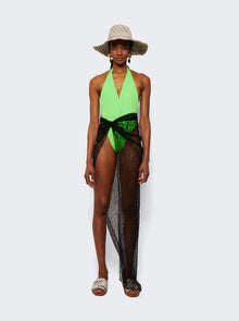 Women | Mara Hoffman | Solid Gabriela Halter Swimsuit | Intensity Green