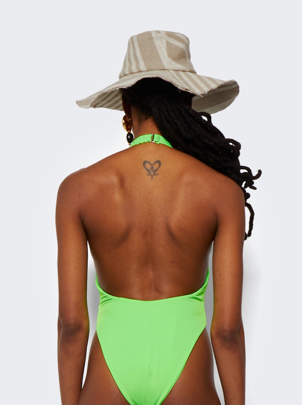 Women | Mara Hoffman | Solid Gabriela Halter Swimsuit | Intensity Green