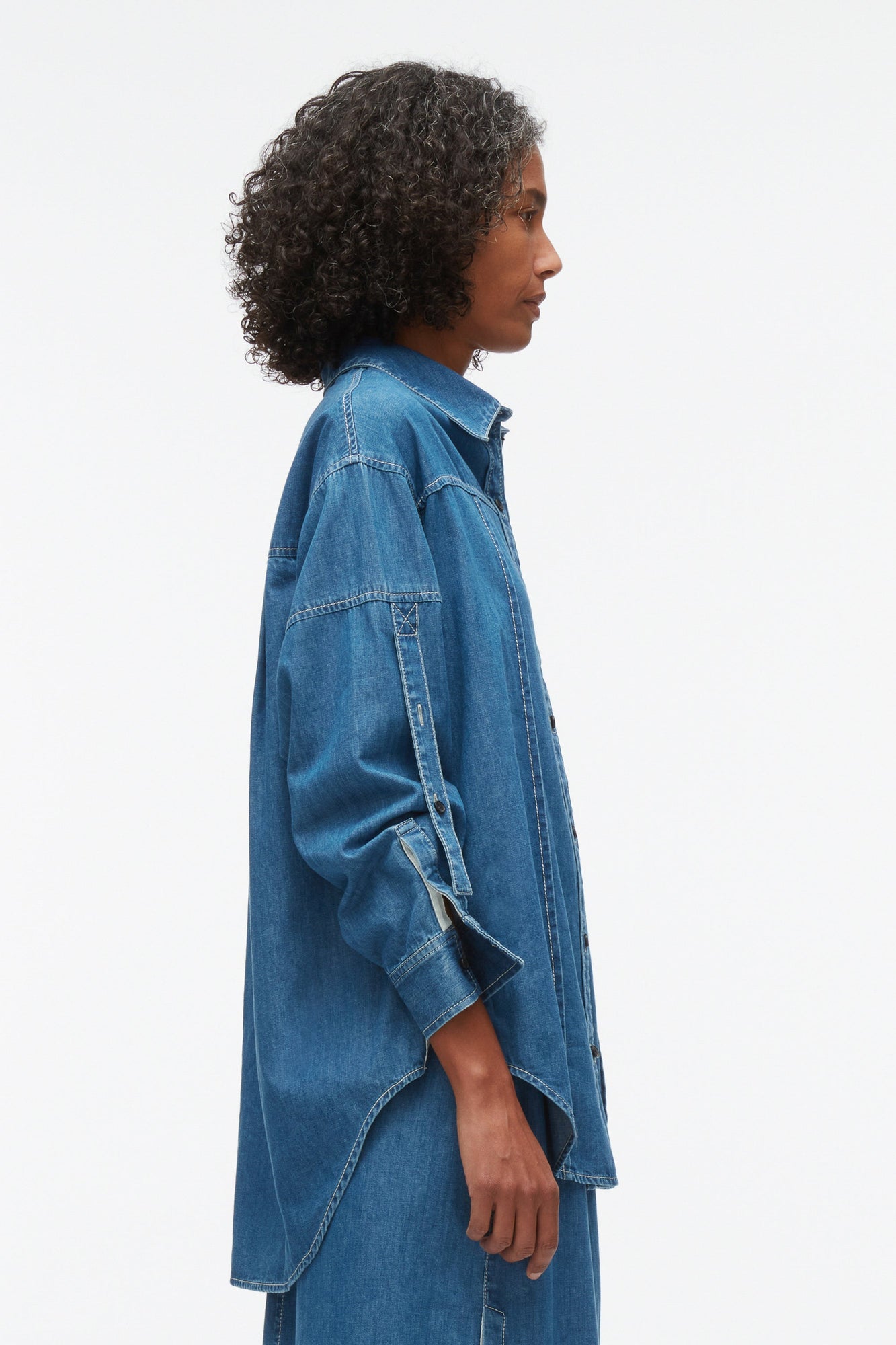 Chambray Oversized Shirt | Indigo