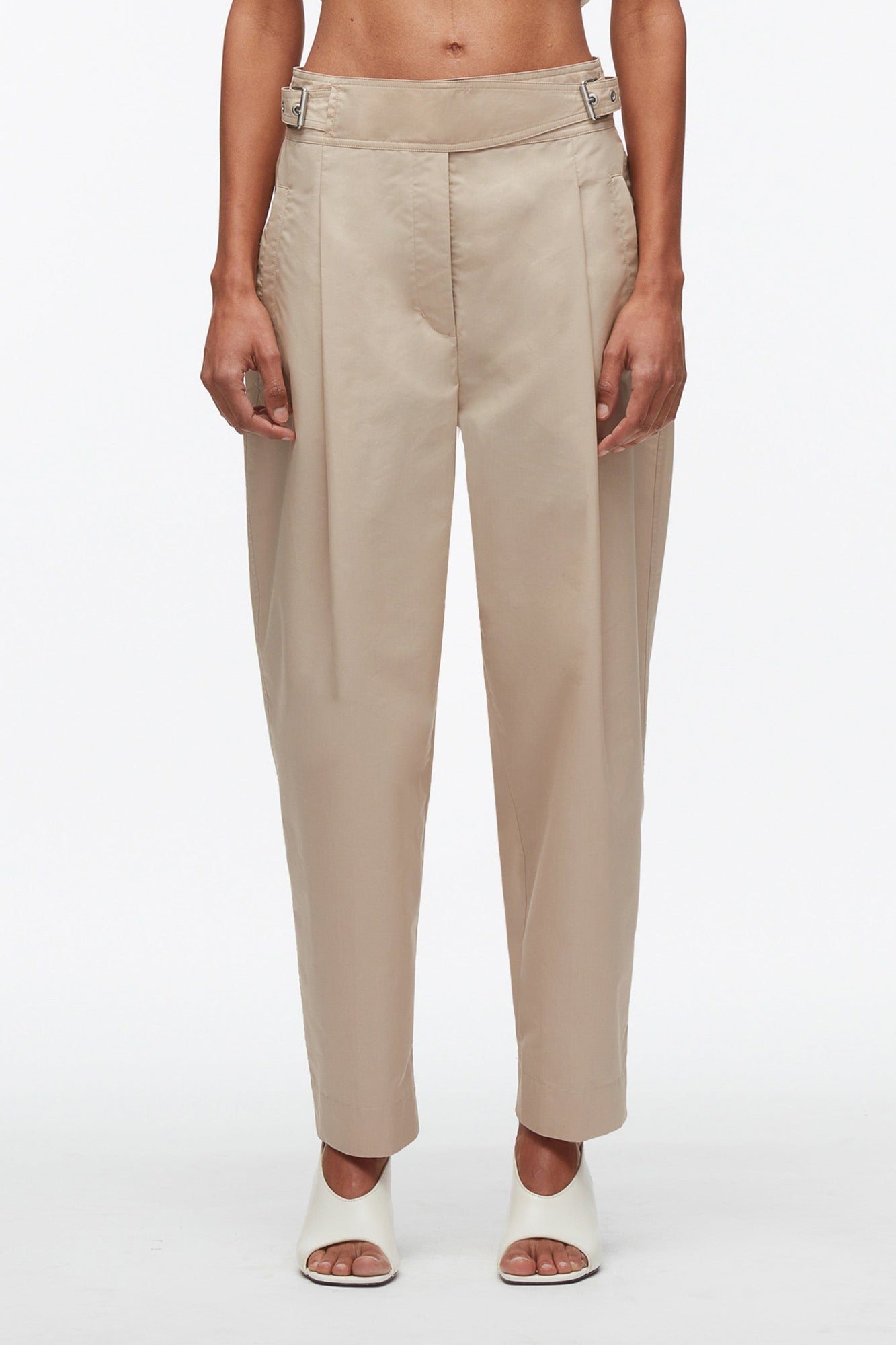 Buckle Waistband Trouser | Khaki