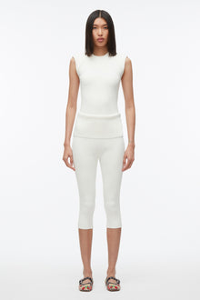 Compact Rib Capris | Ivory