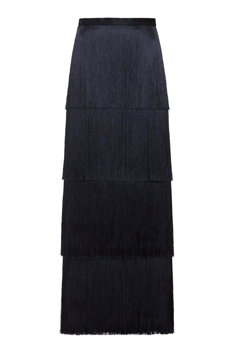 Mono Fringe Skirt | French Navy