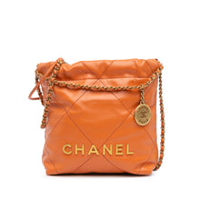 Chanel | Pre-Owned Mini Shiny Calfskin 22 Handbag | Orange