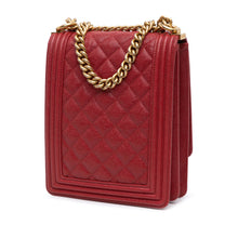 Chanel | Pre-Owned Quilted Caviar North South Boy Flap | Red
