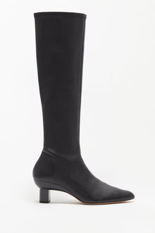 Verona Tall Heeled Stretch Boot | Black
