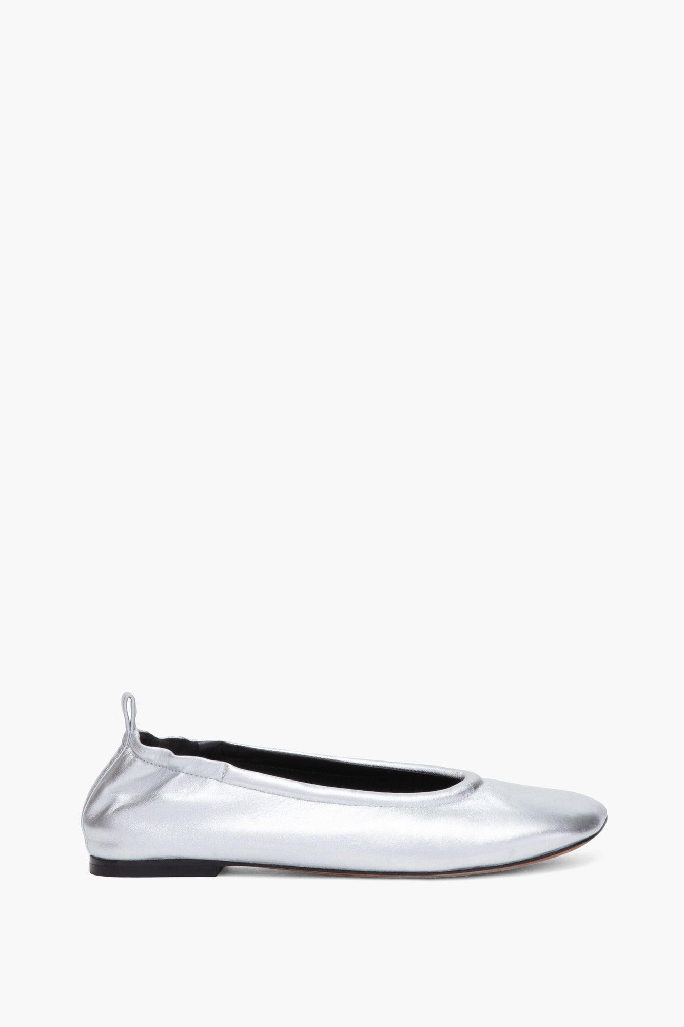 ID Stretch Back Ballerina Flat | Silver