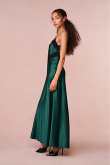 Serita Lace-Trimmed Maxi Dress | Emerald Green