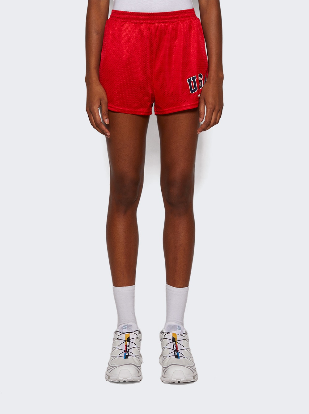 Women | Sporty & Rich | Usa Mesh Disco Short And Navy | Red