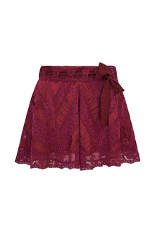 Shayda Lace Mini Skirt | Oxblood