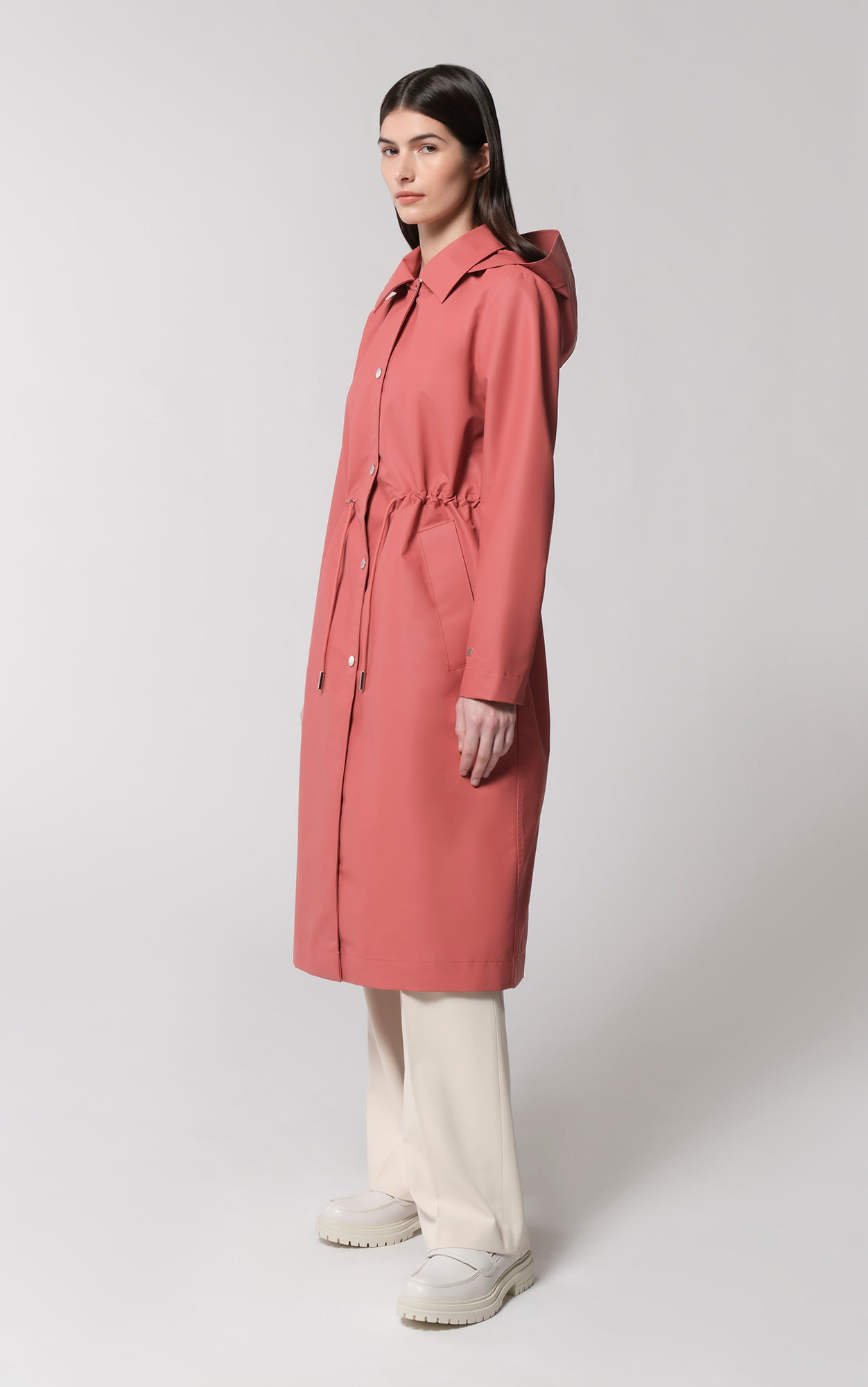 Simone Semi-Fitted Raincoat With Detachable Hood | Rosewood